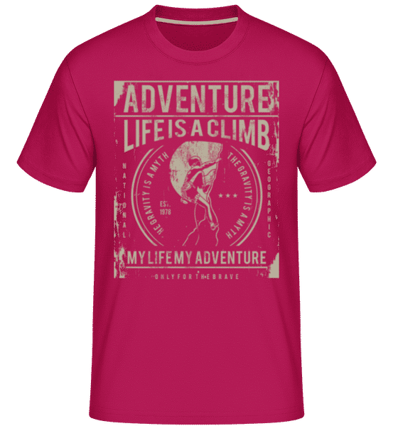Preview: Life Is A Climb -  Shirtinator Men's T-Shirt - Magenta - Front