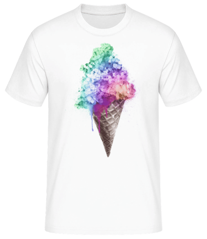 Vista previa: Rainbow Ice Cream - Camiseta básica para hombre - Blanco - delante