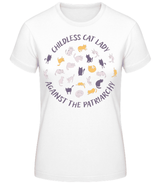 Aperçu: Childless Cat Lady Against Partriarchy - T-shirt standard Femme - Blanc - Devant