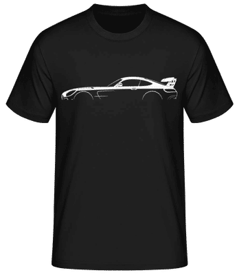 'Mercedes GT Black C190' Silhouette - Männer Basic T-Shirt - Schwarz - Vorne
