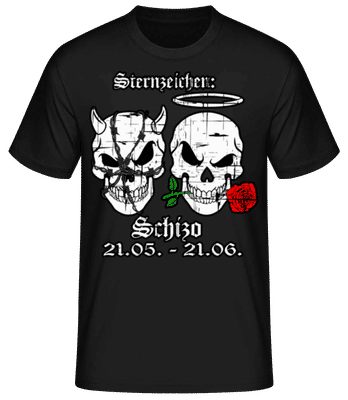 Metal Sternzeichen Schizo - Männer Basic T-Shirt - Schwarz - Vorne