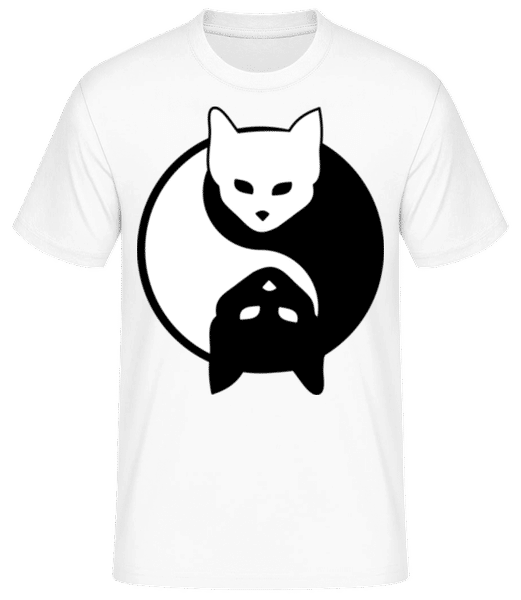 Aperçu: Chat Yin Yang - T-shirt standard Homme - Blanc - Devant
