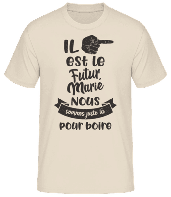 Il Est Le Futur Marié - T-shirt standard Homme - Crème - Devant