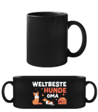 Weltbeste Hunde Oma - Schwarze Tasse - Schwarz - Vorne