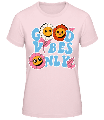 Good Vibes Only - Women's Basic T-Shirt - Pink - Front