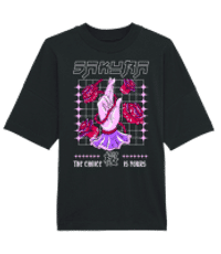 Sakura - Unisex Bio Oversize T-Shirt Stanley Stella 2.0 - Schwarz - Vorne