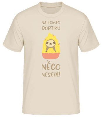 Na Tomto Dortíku Něco Nesedí - Pánské basic tričko - Krémová - Napřed