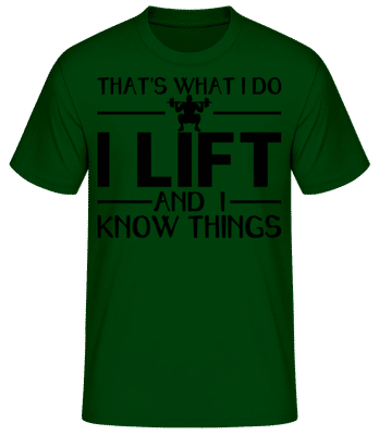 Zvedání To je důvod, co mám dělat - Pánské basic tričko - Bottle green - Napřed