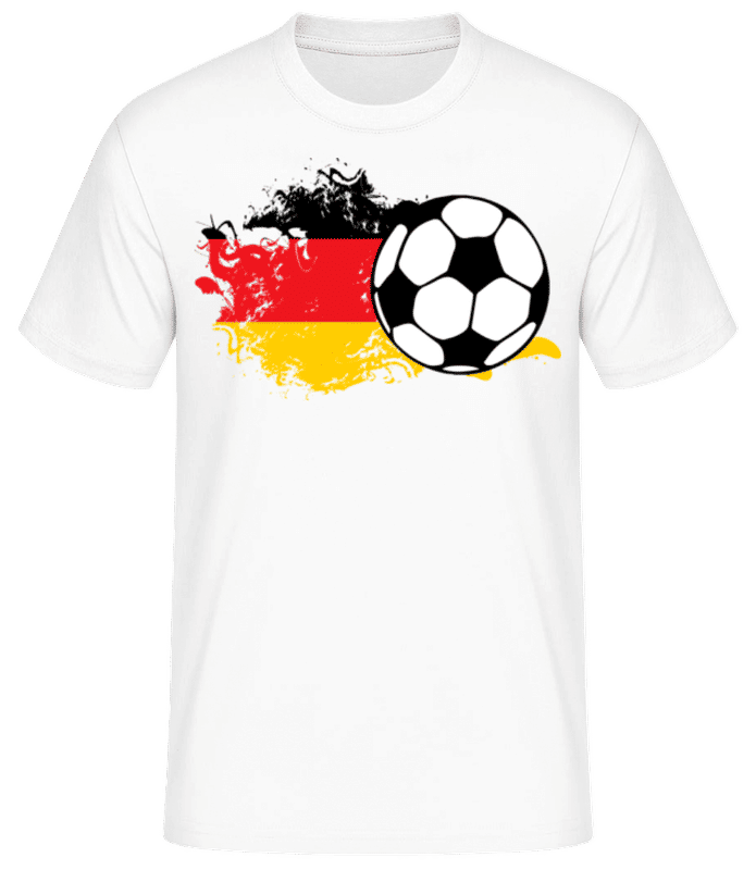 Vorschau: Deutschland Fahne Fußball - Männer Basic T-Shirt - Weiß - Vorne