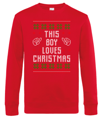 This Boy Loves Christmas - Sweat-shirt standard pour homme - Rouge - Devant
