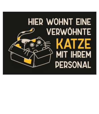 Hier Wohnt Eine Verwöhnte Katze - Fußmatte - Weiß - Vorne