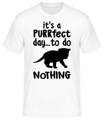 Purrfect Day je to - Pánske basic tričko - Biela - Predné