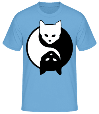 Yin Yang Cat - Men's Basic T-Shirt - Light blue - Front
