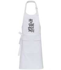 Life Is Short Make It Sweet - Profi Kochschürze - Weiß - Vorne