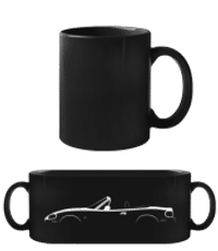 'Mazda MX-5 Miata NB' Silhouette - Schwarze Tasse - Schwarz - Vorne