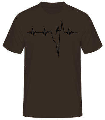 Bouldering Heartbeat - T-shirt standard Homme - Marron - Devant