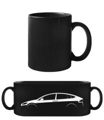 'Tesla Model X' Silhouette · Černý hrnek