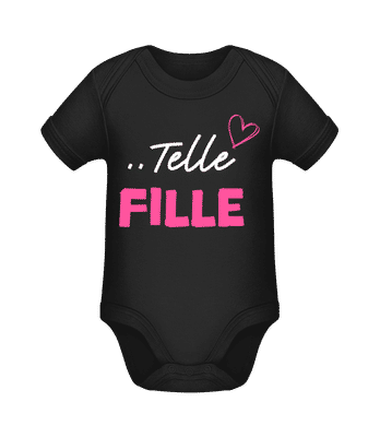 Telle Fille - Body manches courtes bio - Noir - Devant