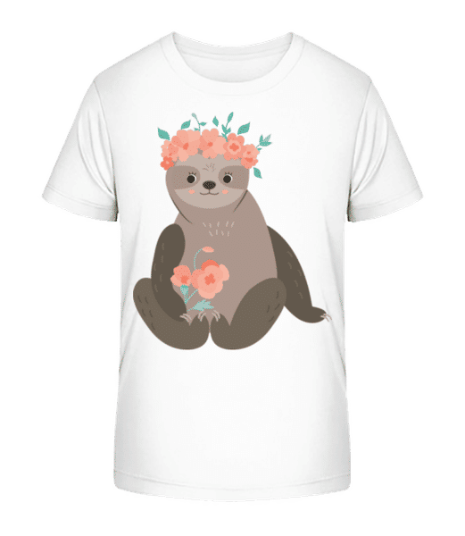 Aperçu: Indolence Avec Des Fleurs - T-shirt bio Enfant Stanley Stella 2.0 - Blanc - Devant