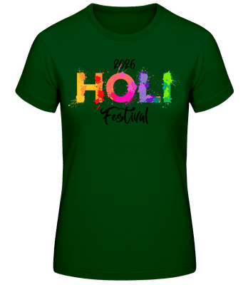 Holi Festival 2026 - T-shirt standard Femme - Vert bouteille - Devant