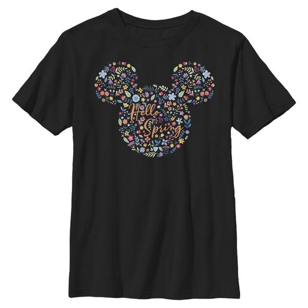 Aperçu: Disney - Mickey Mouse - Mickey Floral Ears - Enfant T-shirt - Noir - Devant
