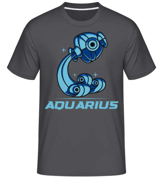 Aperçu: Mecha Robotic Zodiac Sign Aquarius -  T-Shirt Shirtinator homme - Anthracite - Devant