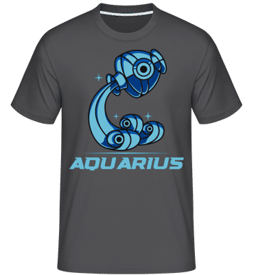 Mecha Robotic Zodiac Sign Aquarius - Shirtinator Men's T-Shirt - Anthracite - Front