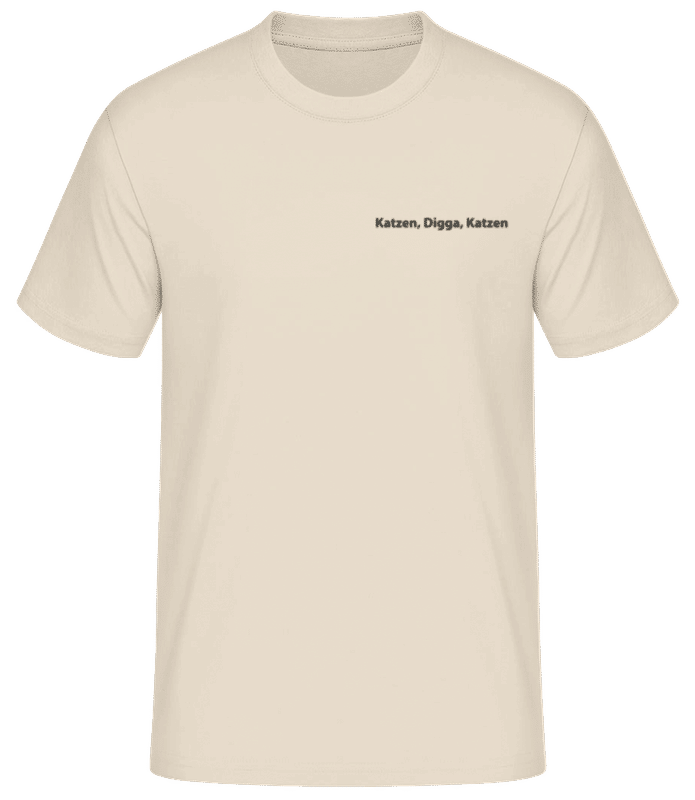 Vorschau: Katzen, Digga, Katzen - Männer Basic T-Shirt - Creme - Vorne