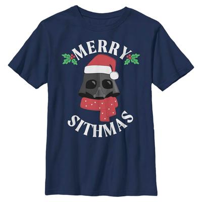 Star Wars - Darth Vader Merry Sithmas - Christmas - Kids T-Shirt - Navy - Front