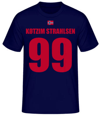 Norwegen Fußball Trikot Køtzim Strahlsen - Männer Basic T-Shirt - Marine - Vorne