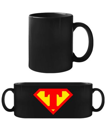 Super Táta Symbol - Černý hrnek - Černá - Napřed