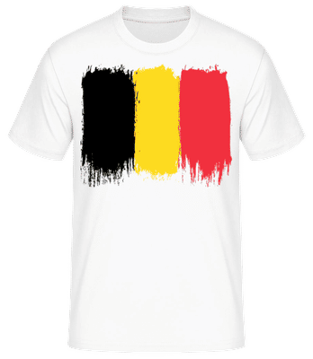 Länder Flagge Belgien - Männer Basic T-Shirt - Weiß - Vorne