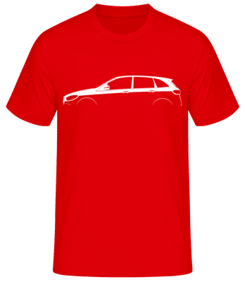 'Mercedes-Benz B-Class W247' Silhouette - Pánské basic tričko - Červená - Napřed