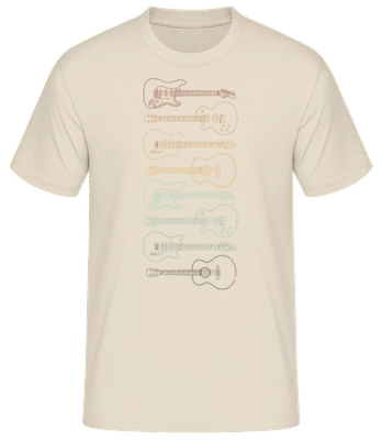 Gitarren - Männer Basic T-Shirt - Creme - Vorne