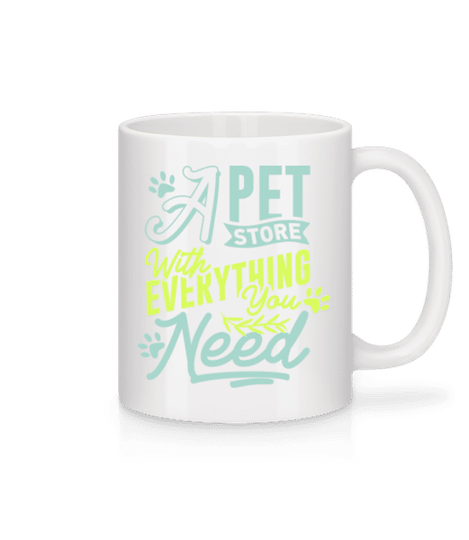 Aperçu: A Pet Store With Everything You Need - Mug en céramique blanc - Blanc - Devant