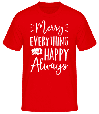 Merry Everything And Happy Always - Pánské basic tričko - Červená - Napřed