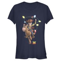 Pixar - Toy Story - Group Shot Holiday Lasso - Christmas - Women's T-Shirt - Navy - Front