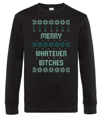 Merry Whatever Bitches - Sudadera estándar para hombre - Negro - delante