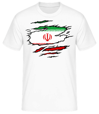 Drapeau mûré Iran - T-shirt standard Homme - Blanc - Devant