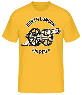Arsenal Football North London Red League - Camiseta básica para hombre - Amarillo dorado - delante