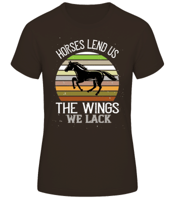 Horses Lend Us The Wings We Lack - T-shirt standard Femme - Marron - Devant
