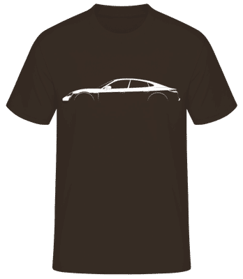 'Porsche Taycan Turbo S' Silhouette - T-shirt standard Homme - Marron - Devant