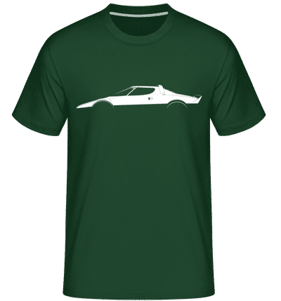 'Lancia Stratos Stradale' Silhoeutte - Shirtinator Men's T-Shirt - Bottle green - Front