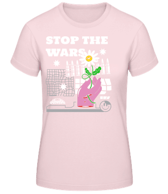 Stop War - Women's Basic T-Shirt - Pink - Front