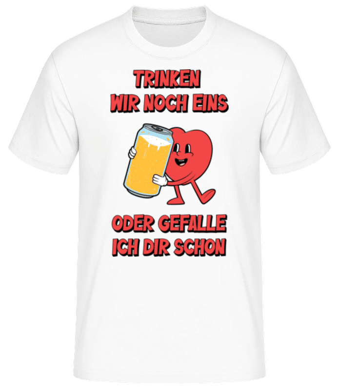 Vorschau: Noch Eins Oder Gefalle Ich Schon - Männer Basic T-Shirt - Weiß - Vorne