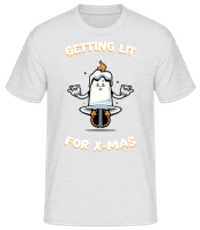 Lit For X-Mas - Männer Basic T-Shirt - Grau meliert - Vorne