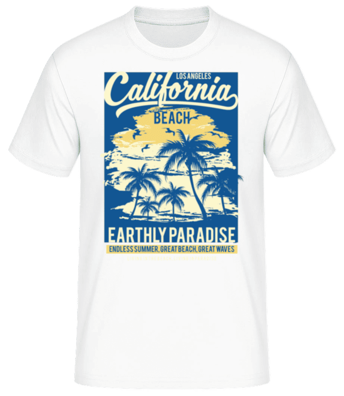 Vorschau: California Beach - Männer Basic T-Shirt - Weiß - Vorne