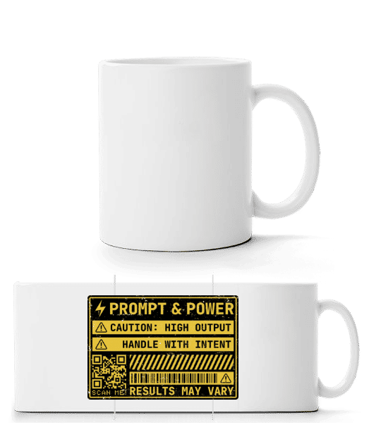 Preview: Prompt&Power - Panorama Mug - White - Front