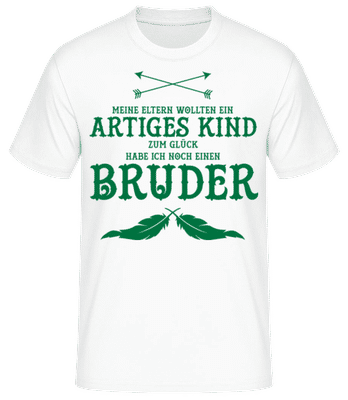 Zum Glück Habe Ich Einen Bruder - Männer Basic T-Shirt - Weiß - Vorne
