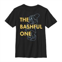 Disney - Sněhůrka - Bashful One Dwarf - Dětské Tričko - Černá - Napřed